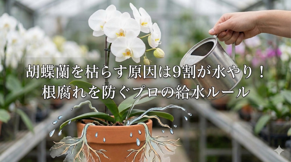 胡蝶蘭を枯らす原因は9割が水やり！根腐れを防ぐプロの給水ルール